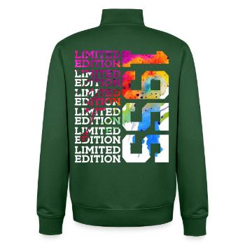 LIMITED EDITION 1955 71 JAHRE 71. GEBURTSTAG - Unisex Organic Zip Sweatshirt von Stanley/Stella - Flaschengrün - Hinten - AI Model Male 185 dark (185cm)