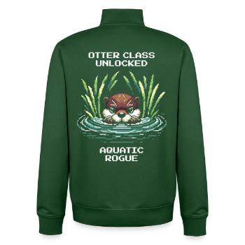 Otter-Klasse freigeschaltet: Wasser-Schurke | RPG - Unisex Organic Zip Sweatshirt von Stanley/Stella - Flaschengrün - Hinten - AI Model Male 185 dark (185cm)