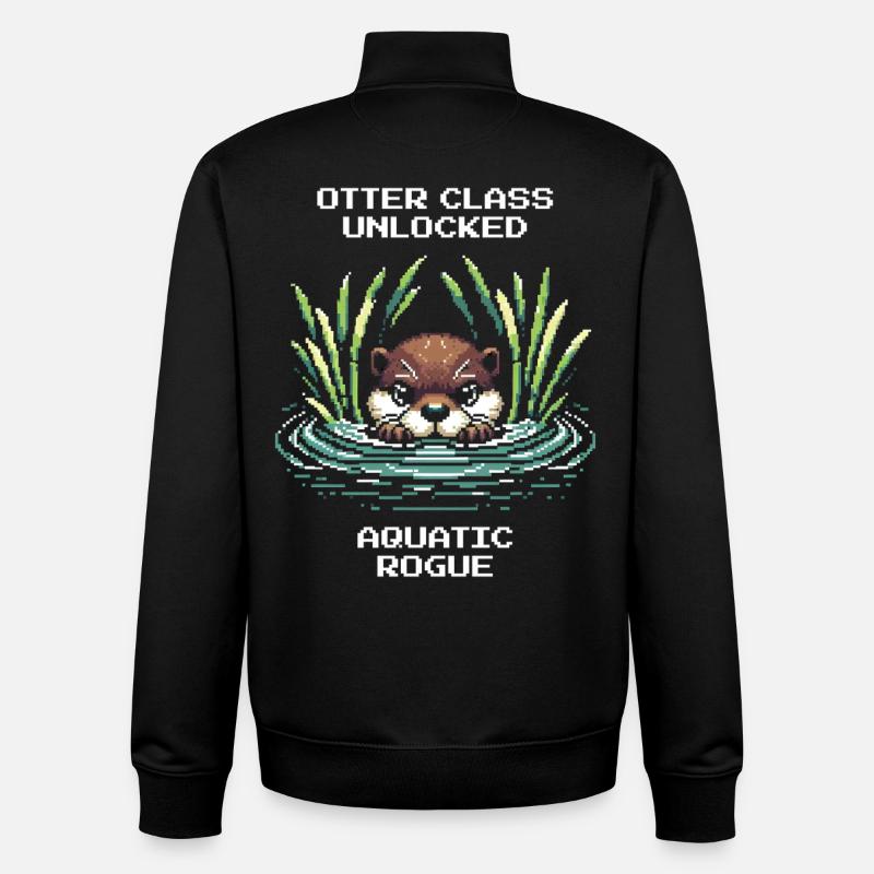Classe Otter débloquée : Voleur d’eau | JDR - Sweat zippé unisexe en coton bio Stanley/Stella - noir