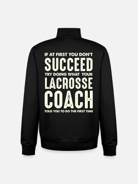 Lacrosse Coach Motivation Quote - Unisex Organic Zip Sweatshirt by Stanley/Stella - black