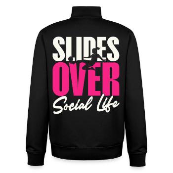 Glisse sur la vie sociale des filles de football - Sweat zippé unisexe en coton bio Stanley/Stella - noir - Dos - AI Model Male 185 light (185cm)