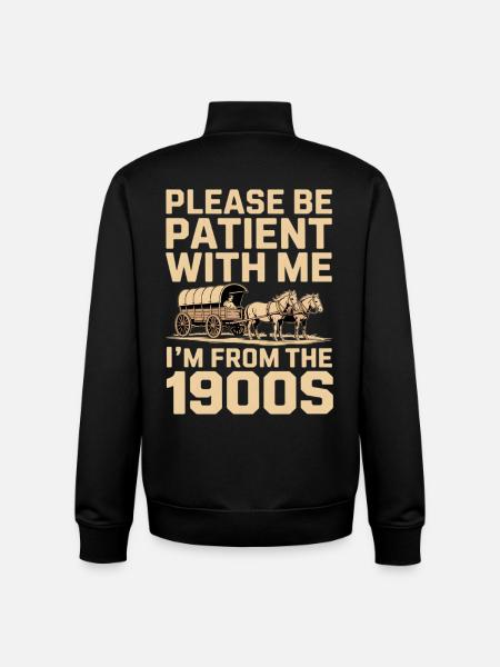 I'm from the 1900s - Unisex Organic Zip Sweatshirt by Stanley/Stella - black