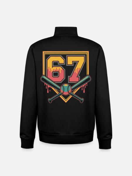 Neon 62 with bat cross - Unisex Organic Zip Sweatshirt by Stanley/Stella - black