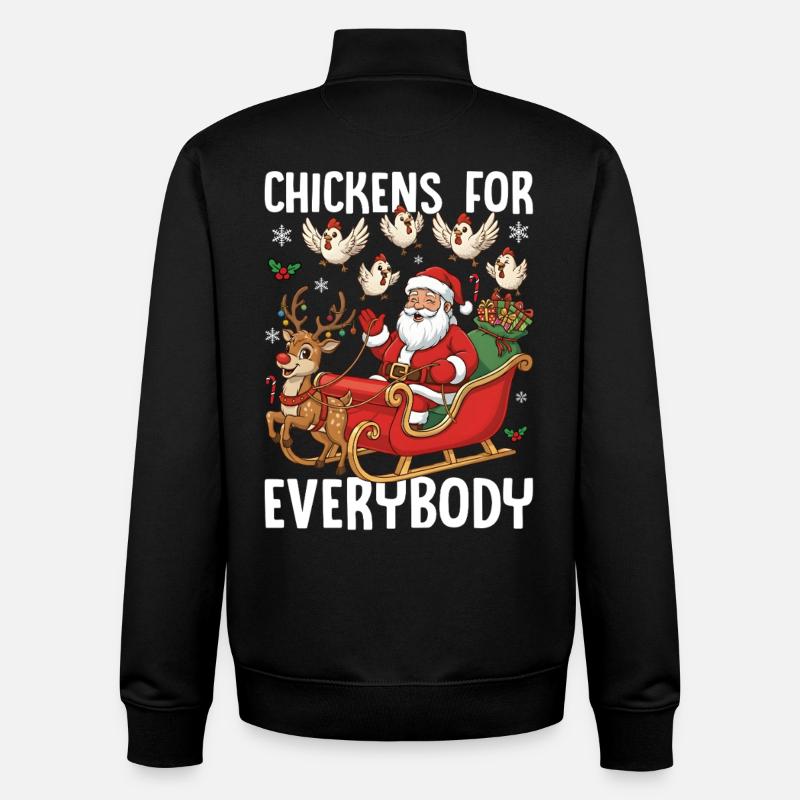 Chickens for Everybody - Unisex Organic Zip Sweatshirt by Stanley/Stella - black