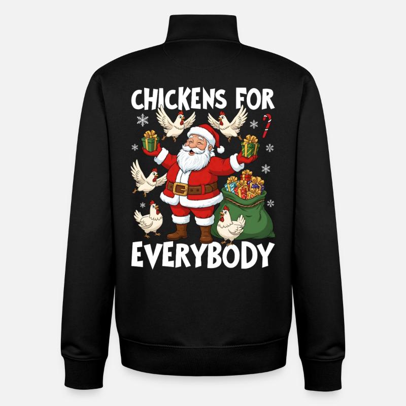 Chickens for Everybody - Unisex Organic Zip Sweatshirt by Stanley/Stella - black