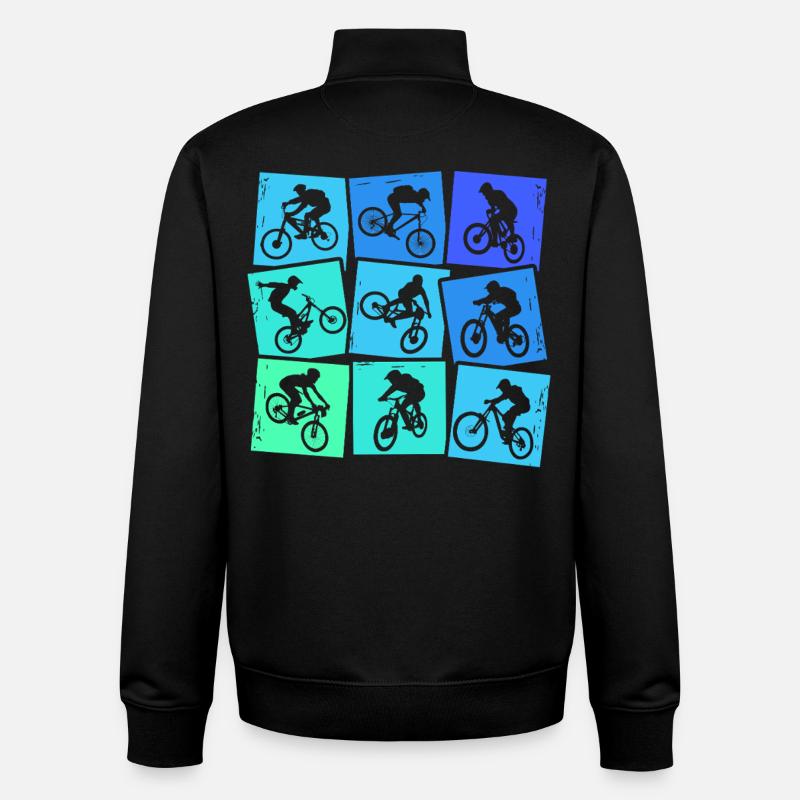 Descente VTT Biker VTT Garçons Enfants - Sweat zippé unisexe en coton bio Stanley/Stella - noir