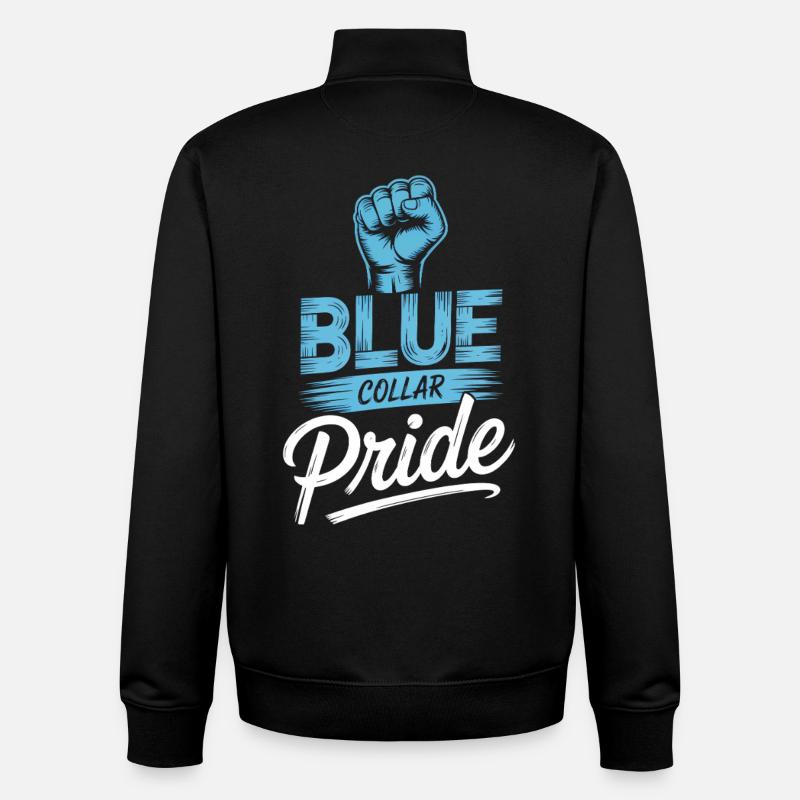Blue Collar Arbeiter Handwerk Bauarbeiter - Unisex Organic Zip Sweatshirt von Stanley/Stella - Schwarz