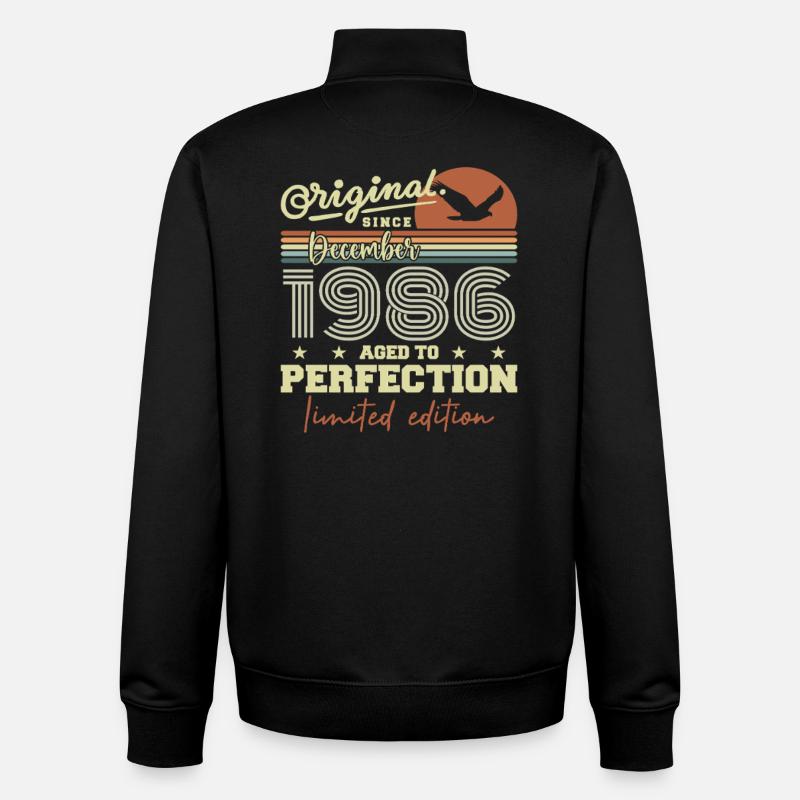 39th birthday | Original December 1986 - Unisex Organic Zip Sweatshirt by Stanley/Stella - black