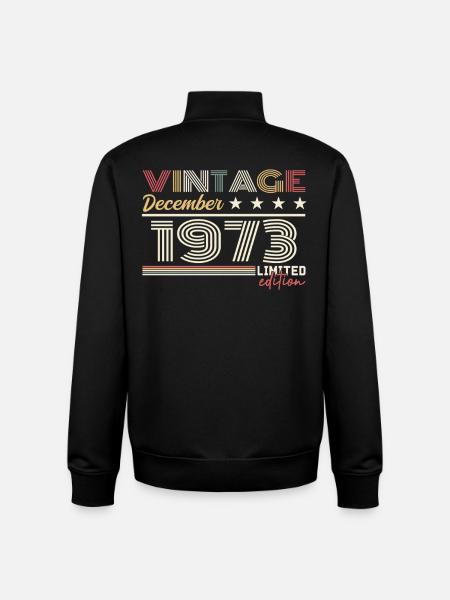 Cadeau Décembre 1973 - Sweat zippé unisexe en coton bio Stanley/Stella - noir