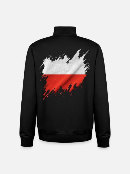 Flag of Poland, torn style - Unisex Organic Zip Sweatshirt by Stanley/Stella - black
