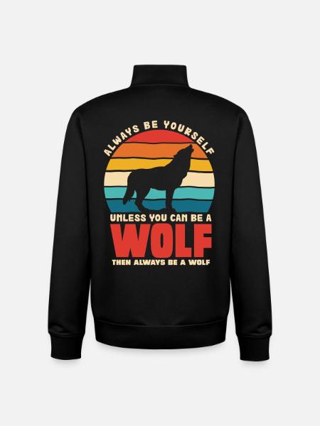 Wolf's Call: Always Be Yourself - Unisex Organic Zip Sweatshirt by Stanley/Stella - black