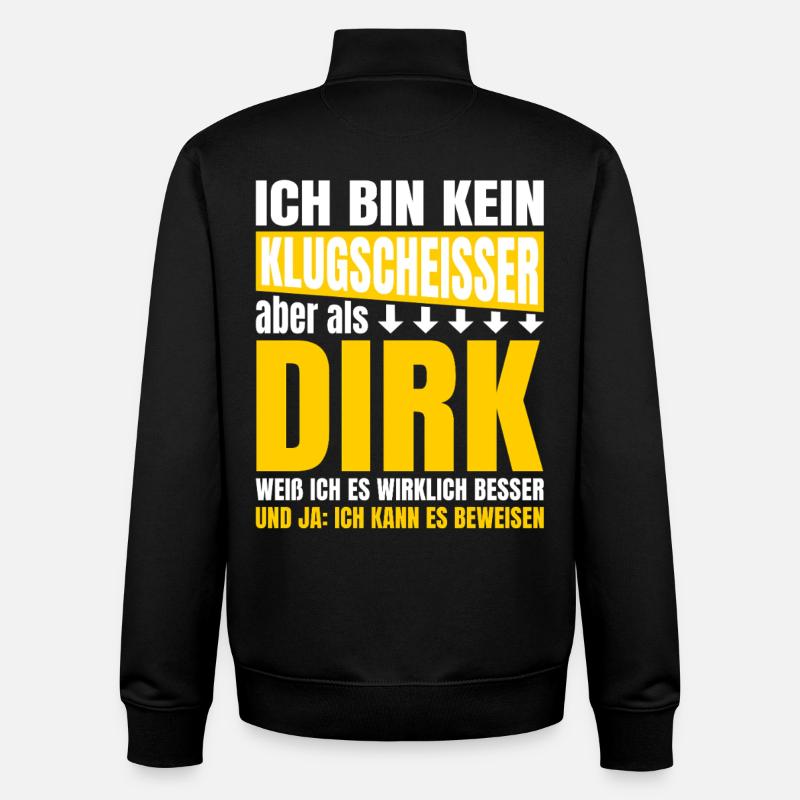 Ich bin Kein Klugscheisser Dirk - Unisex Organic Zip Sweatshirt von Stanley/Stella - Schwarz