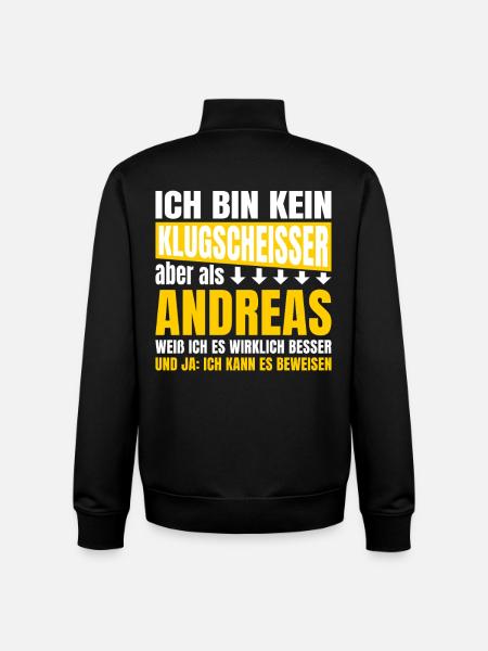 I'm not a smartass Andreas - Unisex Organic Zip Sweatshirt by Stanley/Stella - black