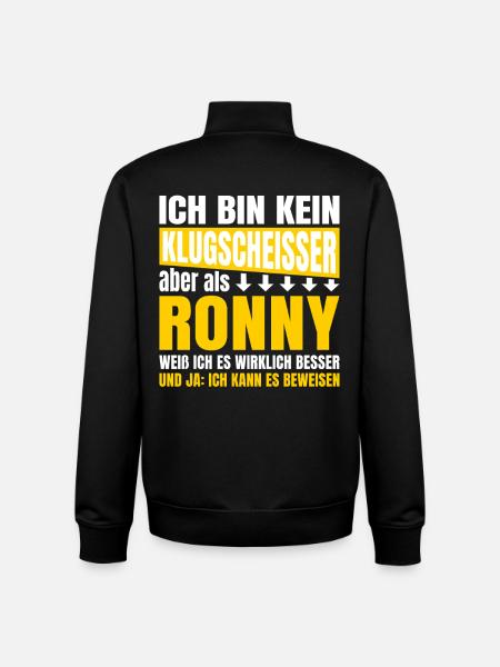 I'm not a smartass Ronny - Unisex Organic Zip Sweatshirt by Stanley/Stella - black
