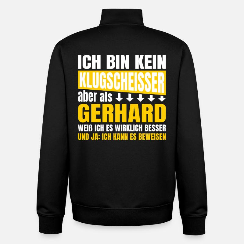 Ich bin kein Klugscheisser Gerhard - Unisex Organic Zip Sweatshirt von Stanley/Stella - Schwarz
