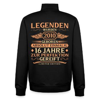 16. Geburtstag Absolut Einmalig - Jahrgang 2010 - Unisex Organic Zip Sweatshirt von Stanley/Stella - Schwarz - Hinten - AI Model Male 185 light (185cm)