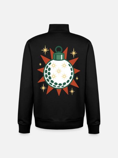 Funny Golf Ball Merry Christmas - Unisex Organic Zip Sweatshirt by Stanley/Stella - black