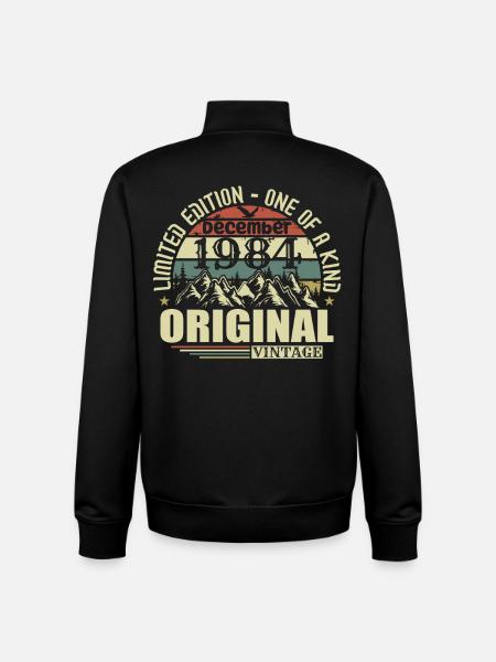 December 1984 December Anniversary December 1984 - Unisex Organic Zip Sweatshirt by Stanley/Stella - black