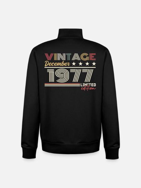 December 1977 Gift - Unisex Organic Zip Sweatshirt by Stanley/Stella - black