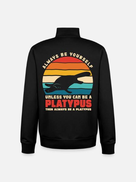 Platypus Motiv Selbstsein - Unisex Organic Zip Sweatshirt von Stanley/Stella - Schwarz