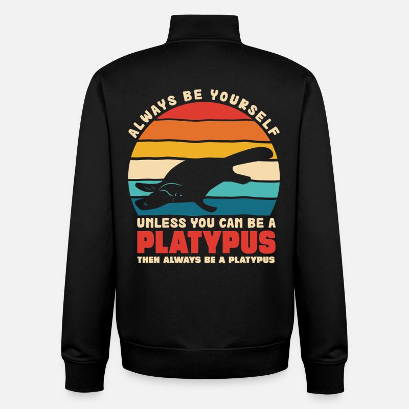 Platypus Motiv Selbstsein - Unisex Organic Zip Sweatshirt von Stanley/Stella - Schwarz