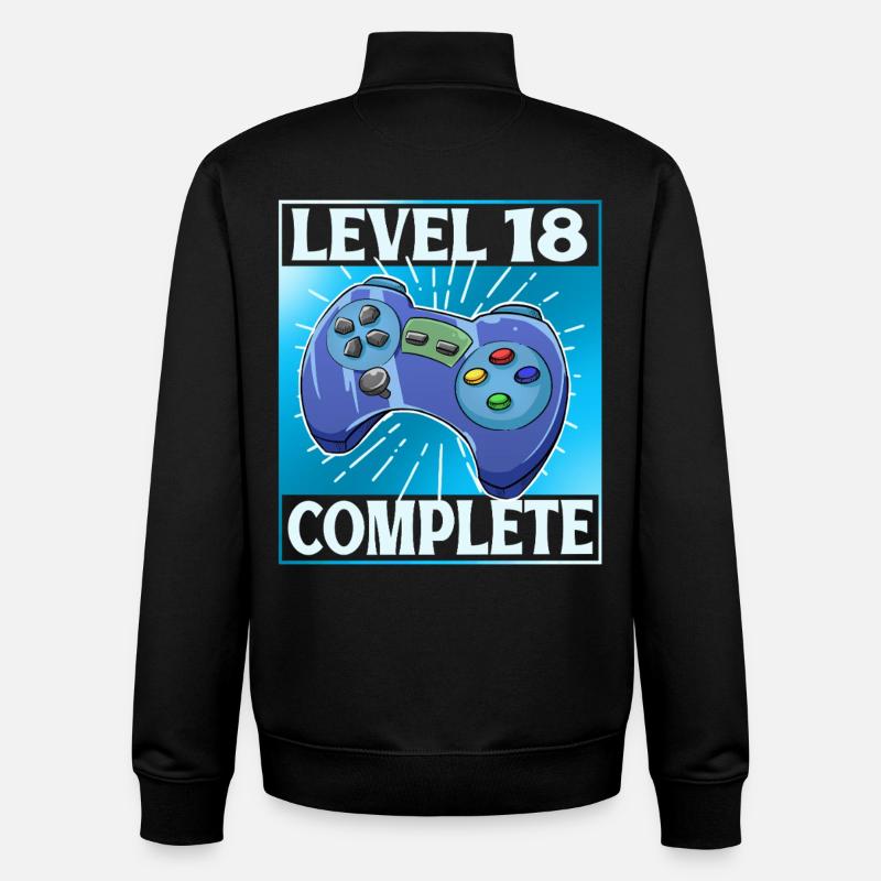 Level 18 complete - Unisex Organic Zip Sweatshirt by Stanley/Stella - black