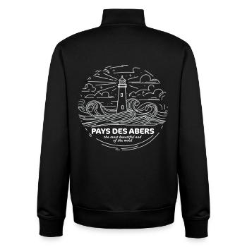 Pays des Abers Schönster Ort der Welt Finistère - Unisex Organic Zip Sweatshirt von Stanley/Stella - Schwarz - Hinten - AI Model Male 185 light (185cm)