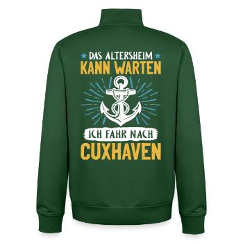 Grandpa RETIREMENT HOME CAN WAIT, I'M GOING TO - Unisex Organic Zip Sweatshirt by Stanley/Stella - bottle green - Back - AI Model Male 185 dark (185cm)