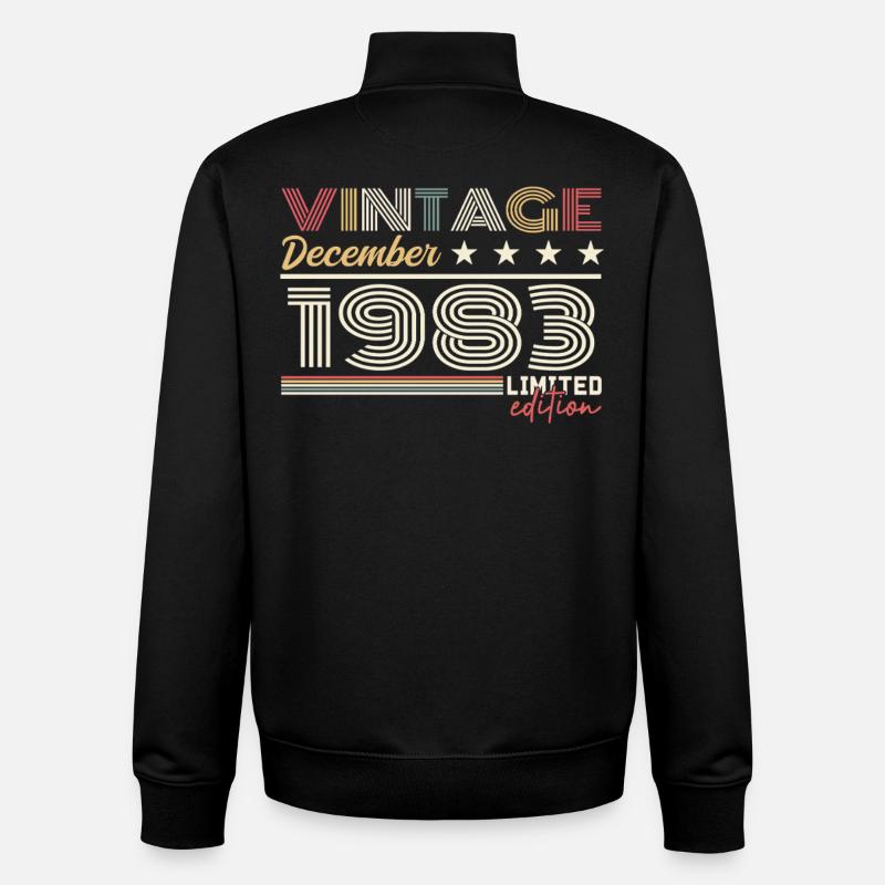 Dezember 1983 Geschenk - Unisex Organic Zip Sweatshirt von Stanley/Stella - Schwarz