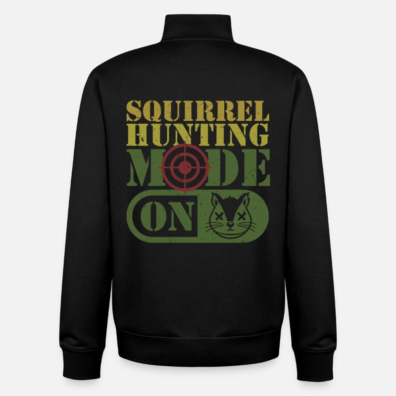 Squirrel Hunter Tree Rat - Unisex Organic Zip Sweatshirt by Stanley/Stella - black