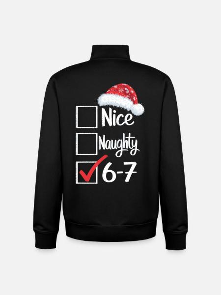 Nice Naughty 6-7 Weihnachtsshirt - Unisex Organic Zip Sweatshirt von Stanley/Stella - Schwarz