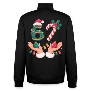 6 7 Chemise de Noël avec canne à sucre - Sweat zippé unisexe en coton bio Stanley/Stella - noir - Dos - AI Model Male 185 light (185cm)