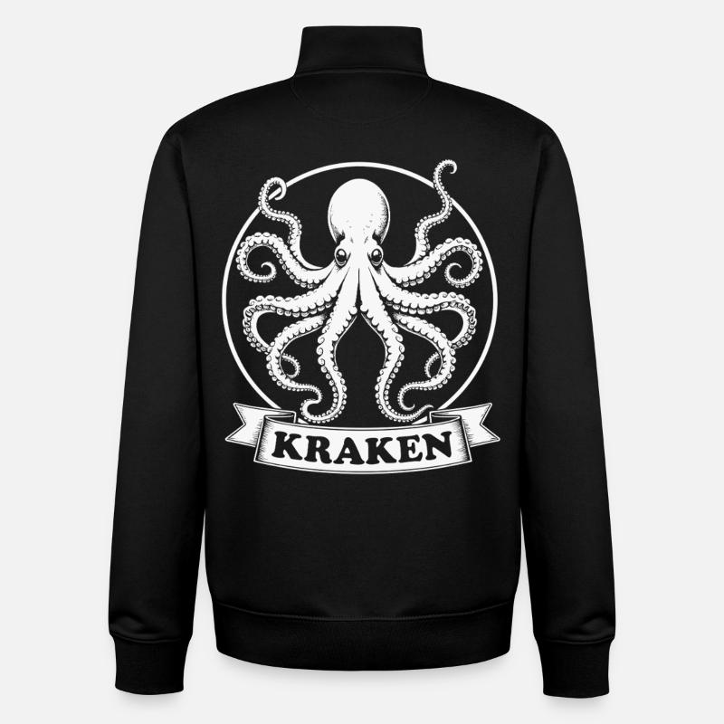 Kraken Krake Tintenfisch Octopus - Unisex Organic Zip Sweatshirt von Stanley/Stella - Schwarz