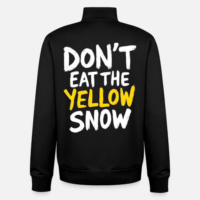 Ne mangez pas la neige jaune - Sweat zippé unisexe en coton bio Stanley/Stella - noir