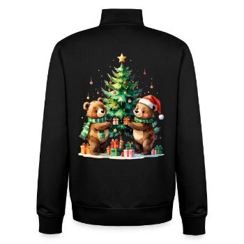 Winterbären am Weihnachtsbaum - Unisex Organic Zip Sweatshirt von Stanley/Stella - Schwarz - Hinten - AI Model Male 185 light (185cm)