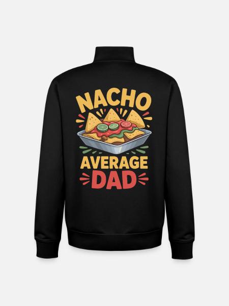 Nacho Average Dad Funny Design - Sweat zippé unisexe en coton bio Stanley/Stella - noir