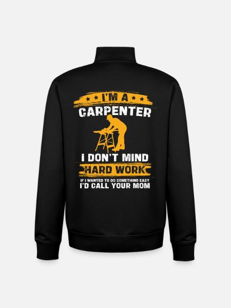 Carpenter's saying: Hard work - Unisex Organic Zip Sweatshirt by Stanley/Stella - black