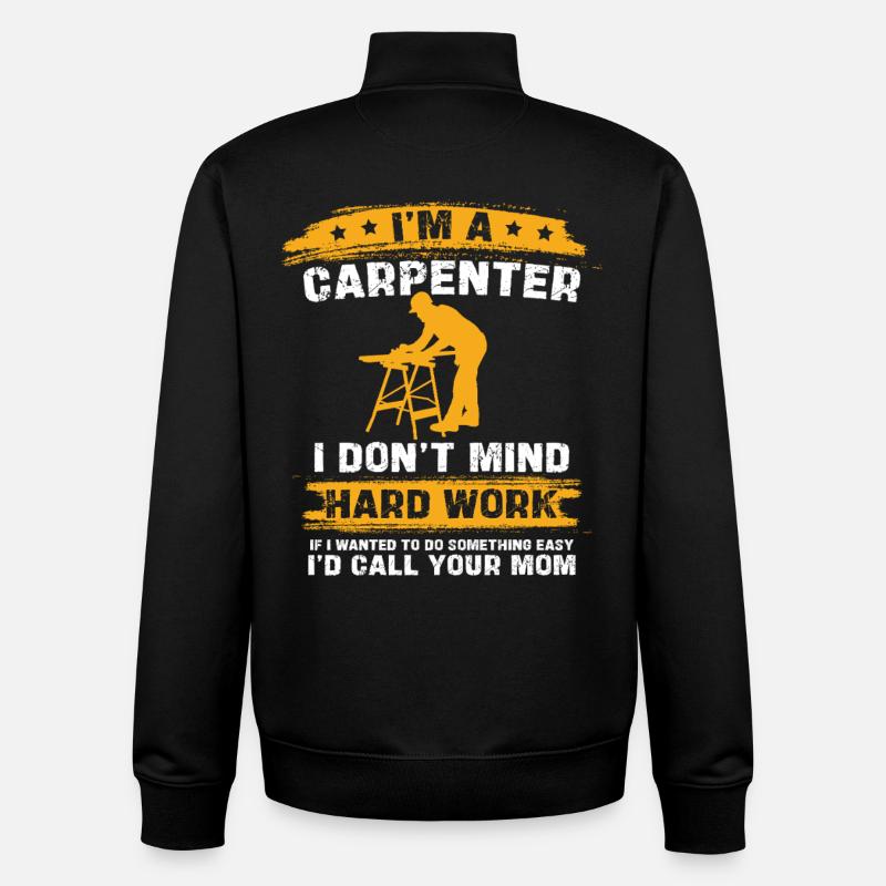 Carpenter's saying: Hard work - Unisex Organic Zip Sweatshirt by Stanley/Stella - black