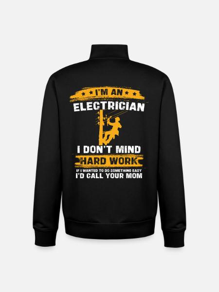 I'm an electrician hard job saying - Unisex Organic Zip Sweatshirt by Stanley/Stella - black