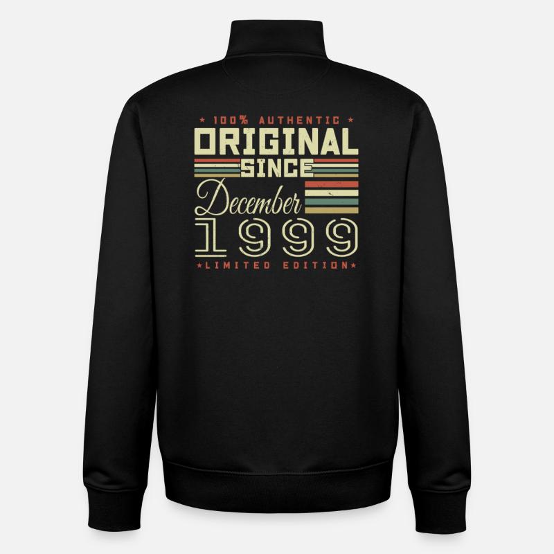 26-jähriges Jubiläum | Original Dezember 1999 - Unisex Organic Zip Sweatshirt von Stanley/Stella - Schwarz
