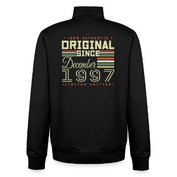 28. Geburtstag | Original Dezember 1997 - Unisex Organic Zip Sweatshirt von Stanley/Stella - Schwarz - Hinten - AI Model Male 185 light (185cm)