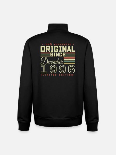 29th Birthday | Original December 1996 - Unisex Organic Zip Sweatshirt by Stanley/Stella - black