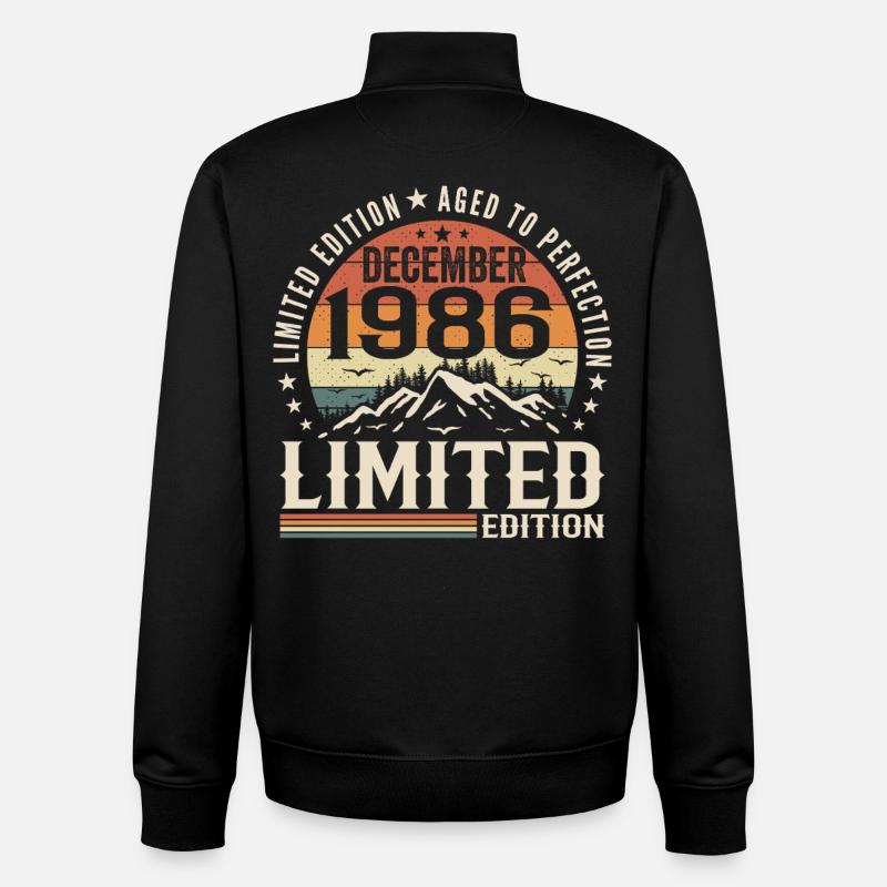 Décembre 1986 - Sweat zippé unisexe en coton bio Stanley/Stella - noir