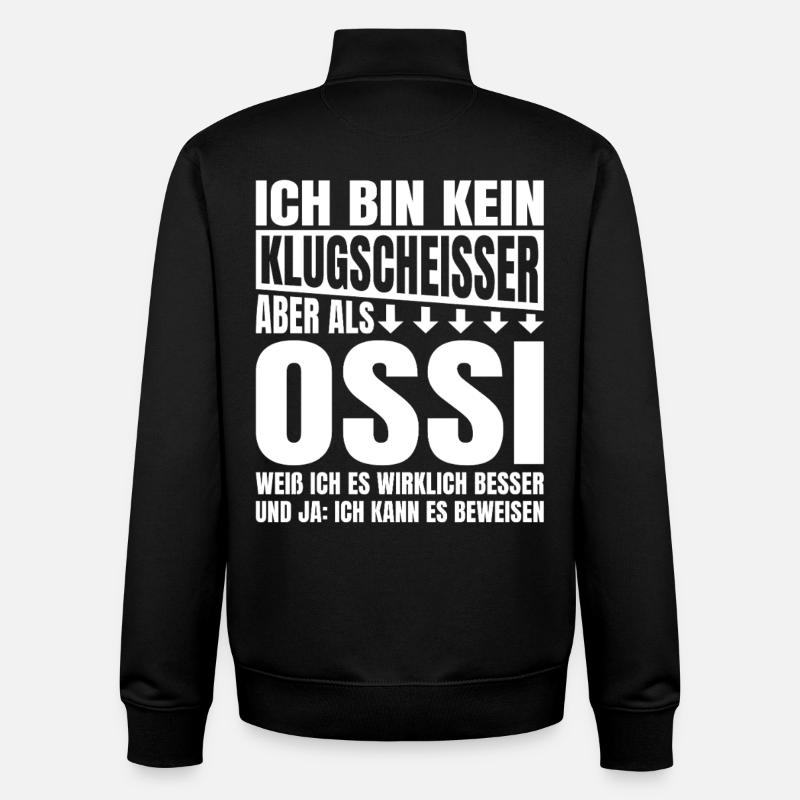 I'm not a smartass Ossi - Unisex Organic Zip Sweatshirt by Stanley/Stella - black