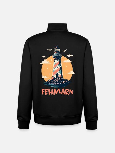 Baltic Sea Holiday FEHMARN Lighthouse Fun - Unisex Organic Zip Sweatshirt by Stanley/Stella - black