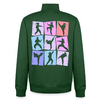 Taekwondo Karaté Arts Martiaux Femmes Enfants Filles - Sweat zippé unisexe en coton bio Stanley/Stella - vert bouteille - Dos - AI Model Male 185 dark (185cm)