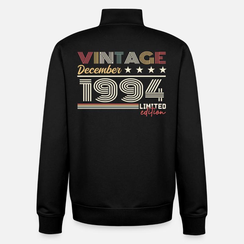 December 1994 Gift - Unisex Organic Zip Sweatshirt by Stanley/Stella - black