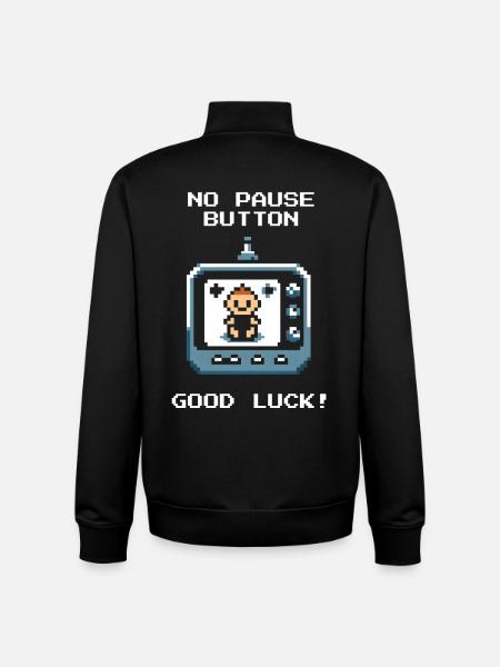 Kein Pause-Knopf | Eltern im Dauermodus - Unisex Organic Zip Sweatshirt von Stanley/Stella - Schwarz