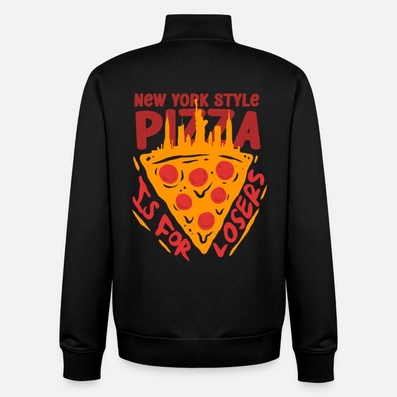 Deep Dish Pizza Chicargo - Unisex Organic Zip Sweatshirt by Stanley/Stella - black