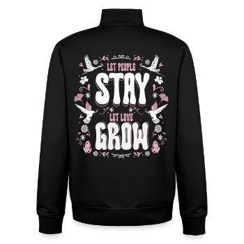 L’humanité, que les gens restent, que l’amour grandisse - Sweat zippé unisexe en coton bio Stanley/Stella - noir - Dos - AI Model Male 185 light (185cm)